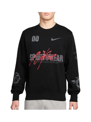 Sweat Noir/Rouge Homme Nike U Nsw Crew 1