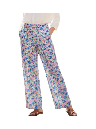 Pantalon fluide Bleu/Jaune/Orange Femme Vero Moda Lucy 1