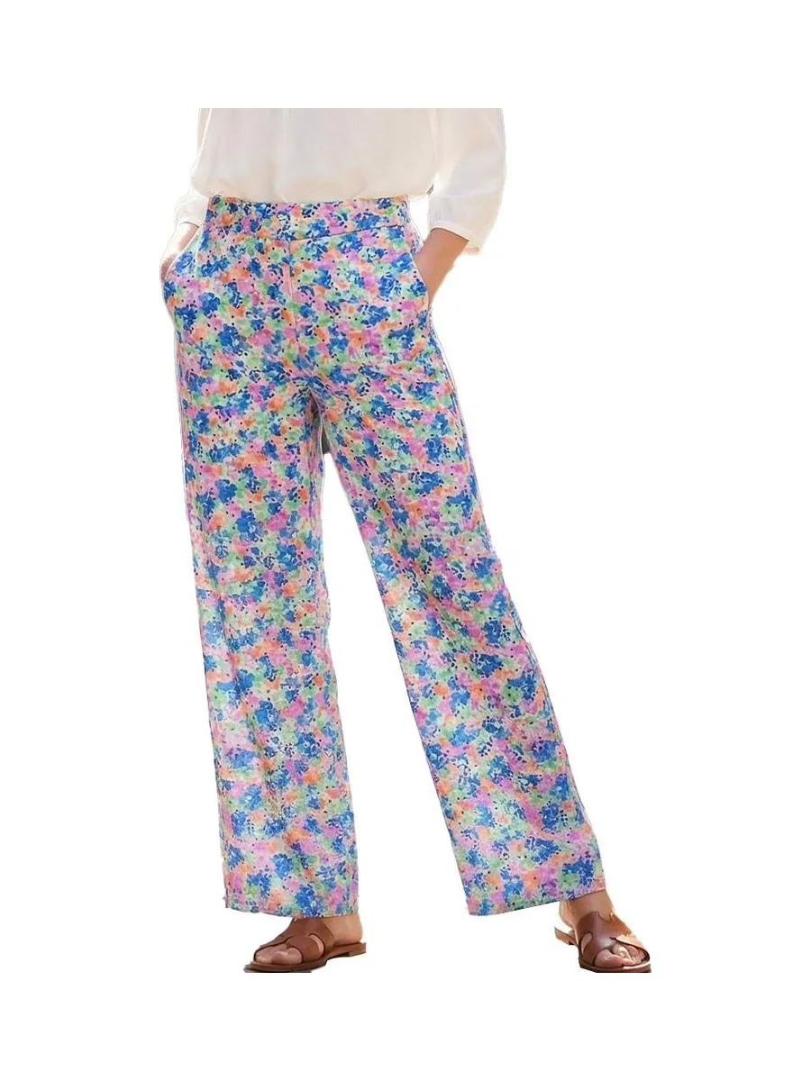 Pantalon fluide Bleu/Jaune/Orange Femme Vero Moda Lucy 2