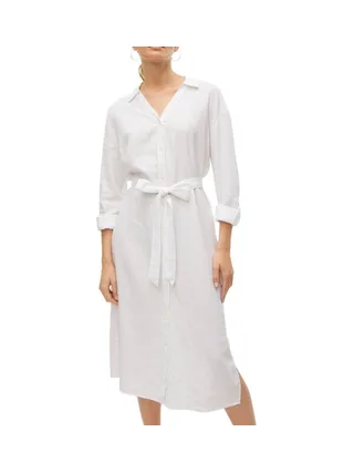 Robe Chemise Blanche Femme Vero Moda Linn 1