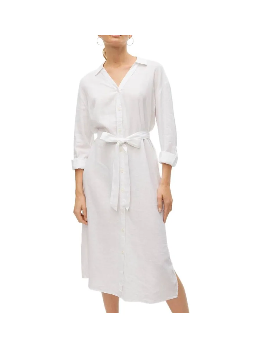 Robe Chemise Blanche Femme Vero Moda Linn 2
