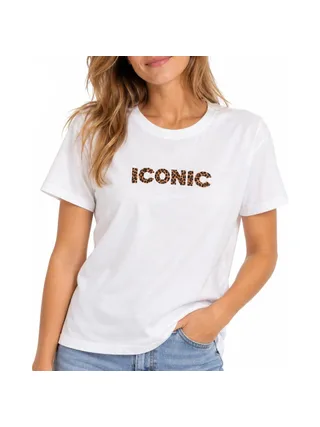 T-Shirt Blanc Femme Mère et Fille Iconic Leopard 1