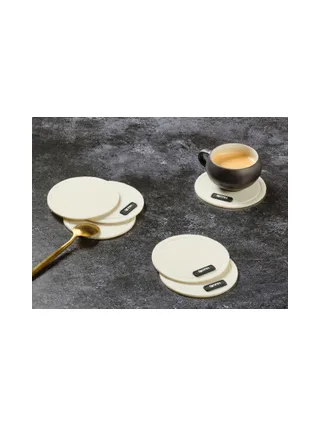 Sous-verre rond - 6 pièces - Feutre recyclé beige 2
