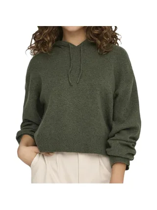 Pull Sweat à capuche Kaki Femme JDY Life 1