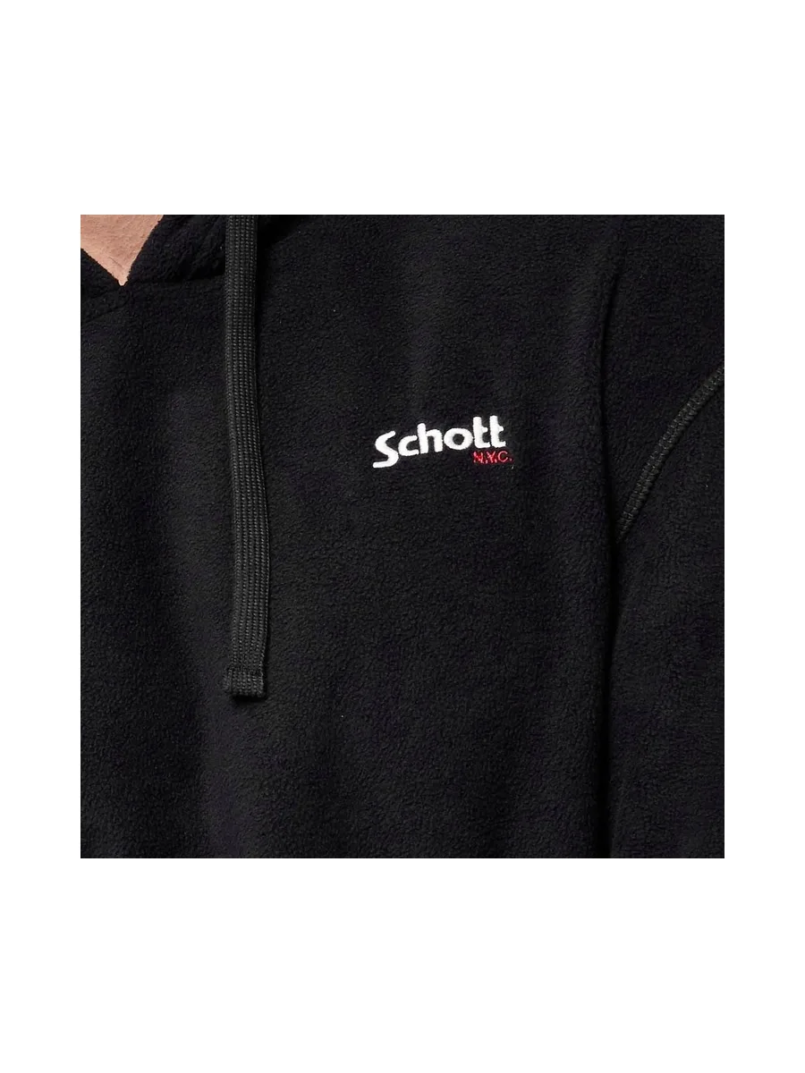 Sweat à capuche Noir Homme Schott Micro Polar 3