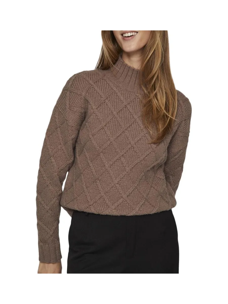 Pull Marron Femme Vila Vituli 2