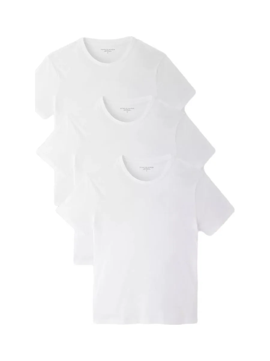 Lot de 3 T-shirts Blanc Homme Tommy Hilfiger 03576 2
