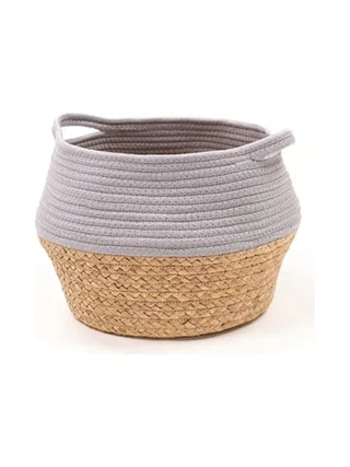Panier Rond en Corde Gris 1