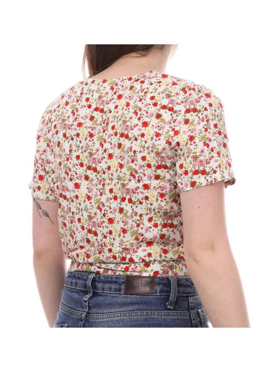 Blouse Blanche/Jaune à fleurs Femme Vero Moda Easy 3