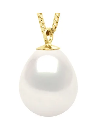 Collier Maille Vénitienne Véritable Perle de Culture d'Eau Douce Poire 9-10 mm — Vermeil — 42 cm 1