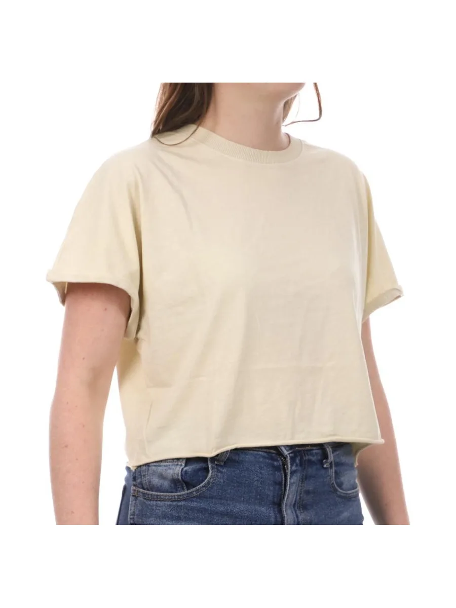 T-Shirt Crop Jaune JDY Femme Agnes 2