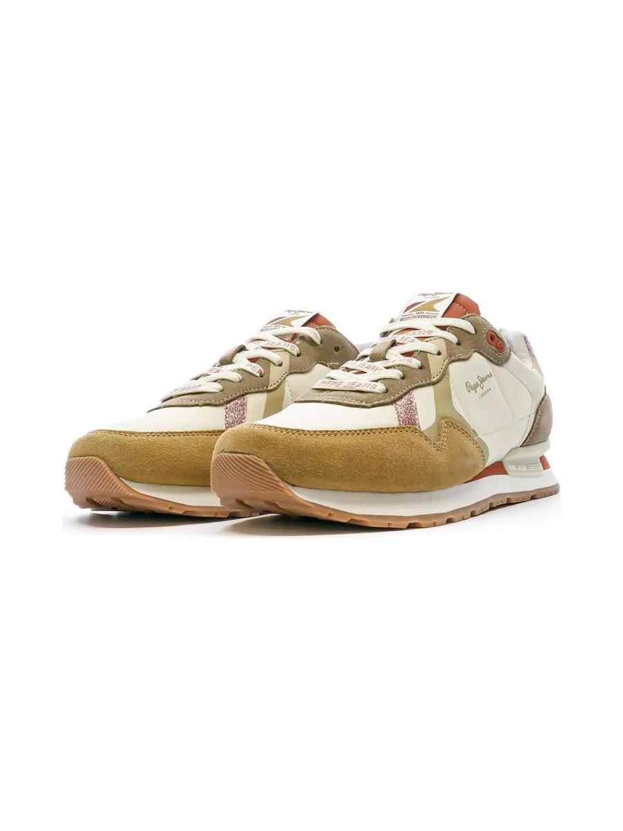 Baskets Écru/Camel Femme Pepe jeans Brit Print 6