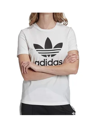 T-shirt Blanc Femme Adidas Trefoil34 1