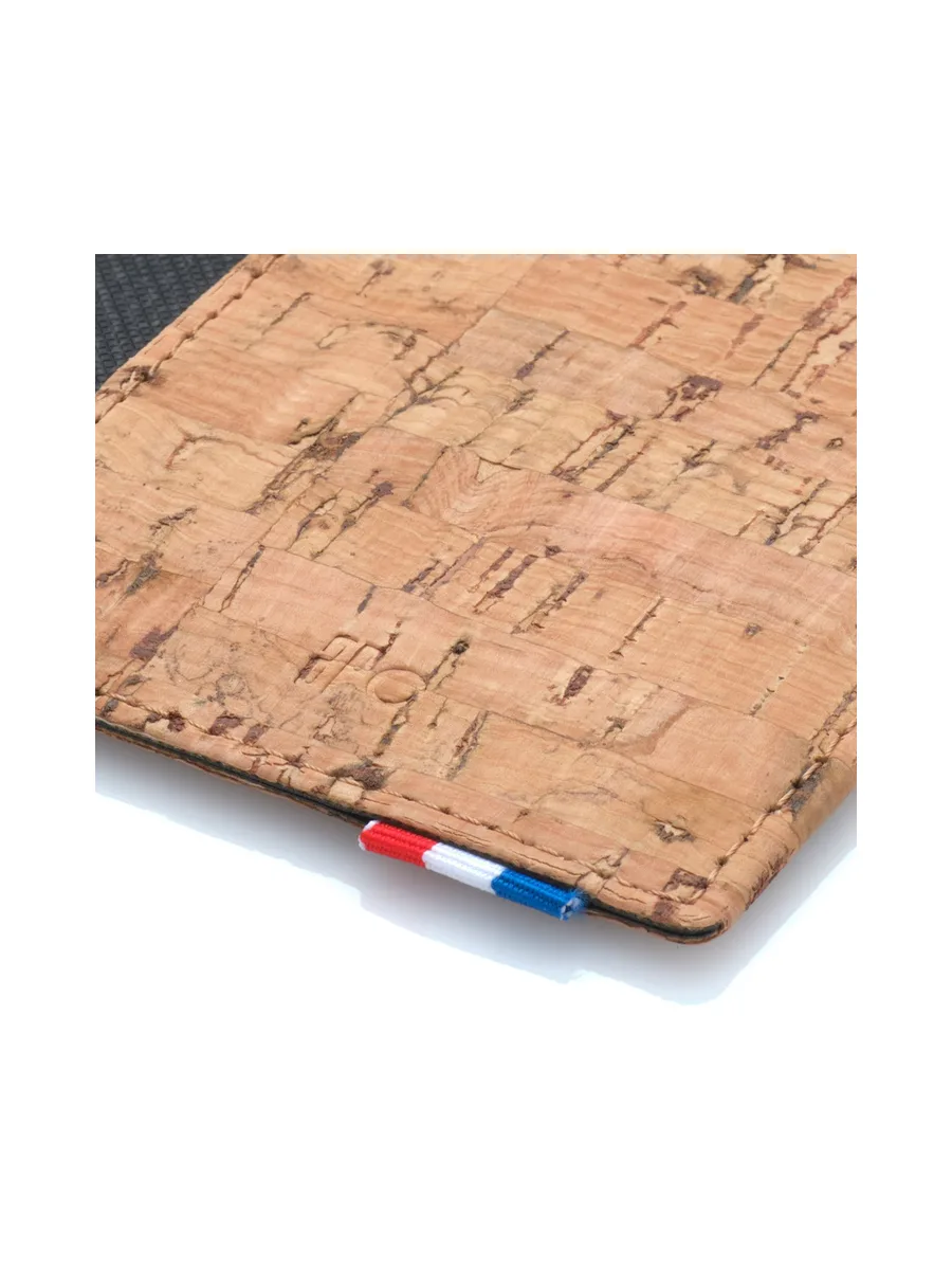 JOCE - Porte-cartes vertical à poche en liège - Naturel 80