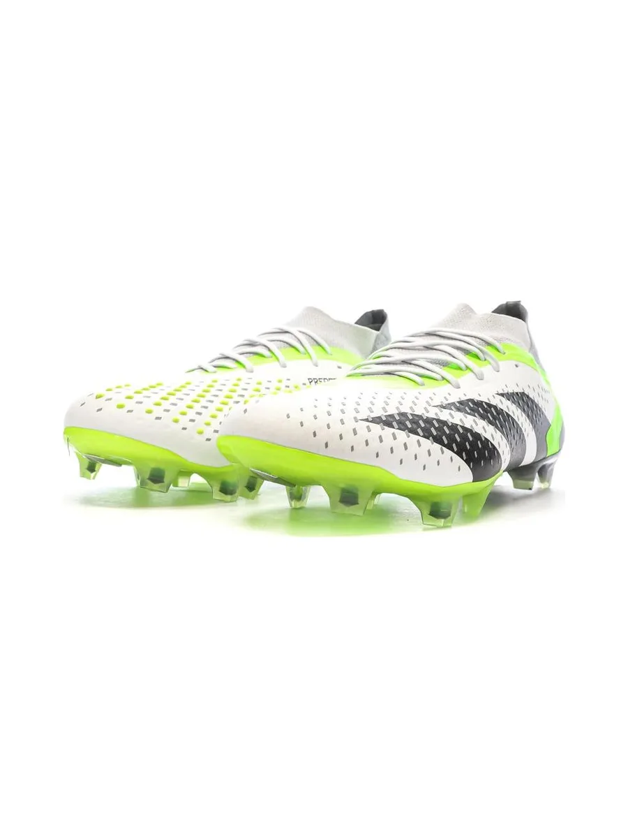 Chaussures de Foot Blanc/Gris/Vert Adidas Predator Accuracy.1 FG 7