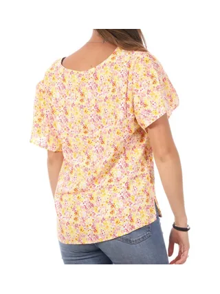 Top Imprimé Blanc/Jaune Femme Vero Moda Swf 2