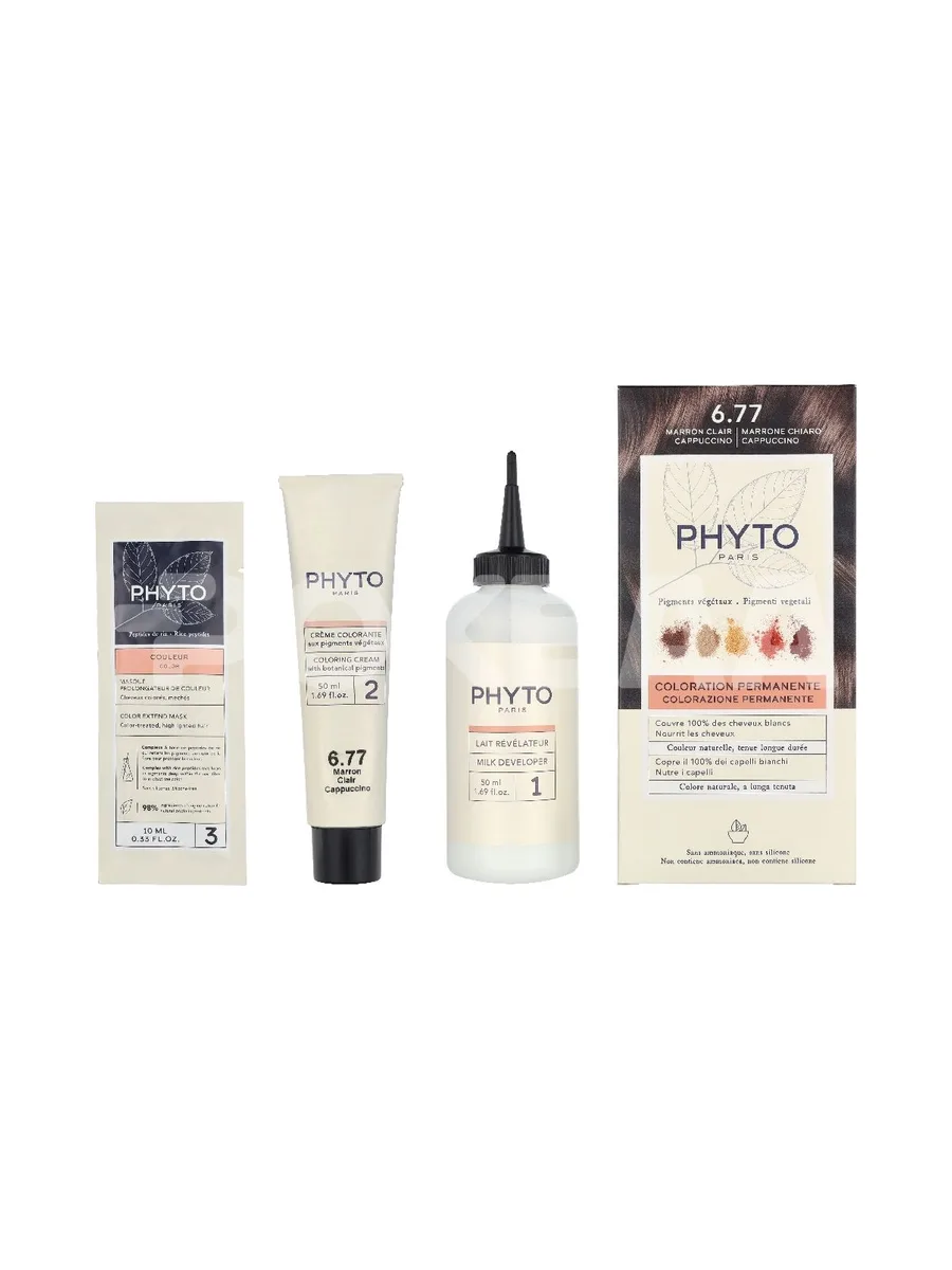 Phyto Phytocolor Permanent Color 110ml - #6.77 Light Brown Cappuccino 1
