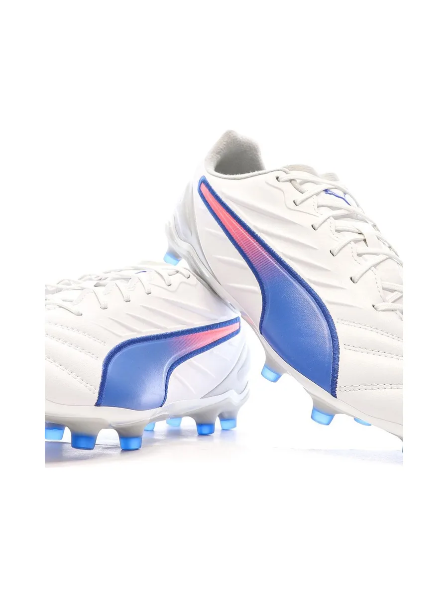 Chaussures de football Blanches/Bleu Homme Puma King Pro 8