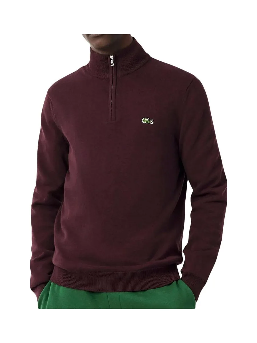 Pull 1/4 Zip Bordeaux Homme Lacoste Regular 2