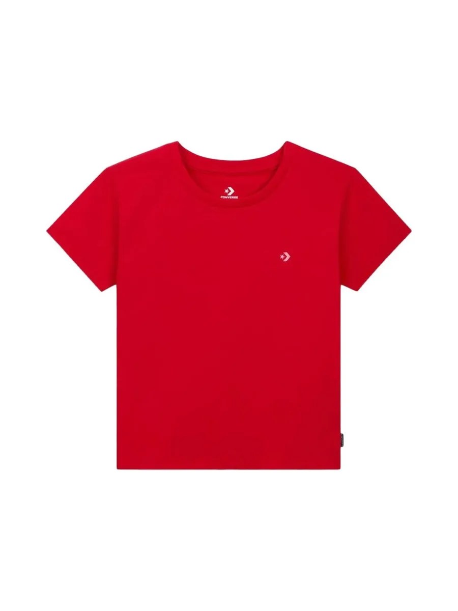 T-Shirt Rouge Femme Converse Jersey 2