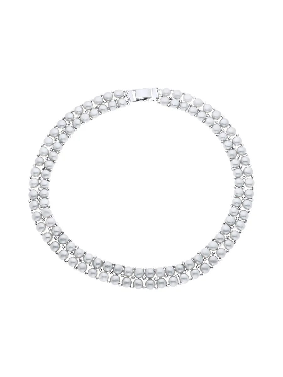 Collier 2 Rangs Véritables Perles d'Eau Douce 4 mm — 40 cm 1