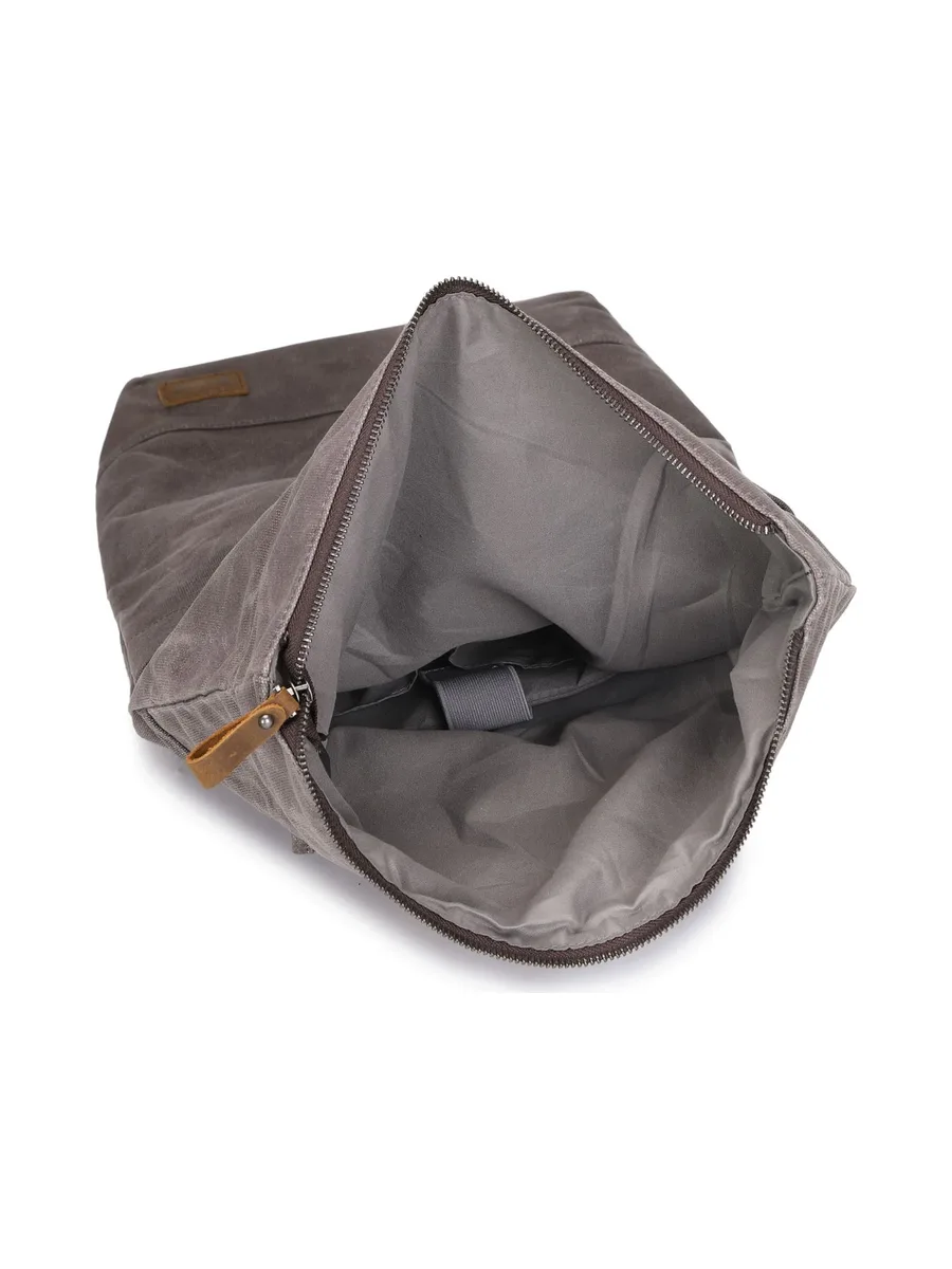 STAN - Sac à dos en cuir véritable et toile enduite - Bleu 54