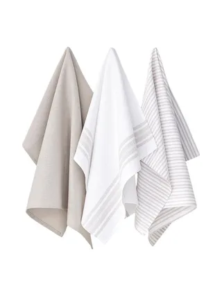 Lot De 3 Torchons Imprimé Beige Today Essential 1