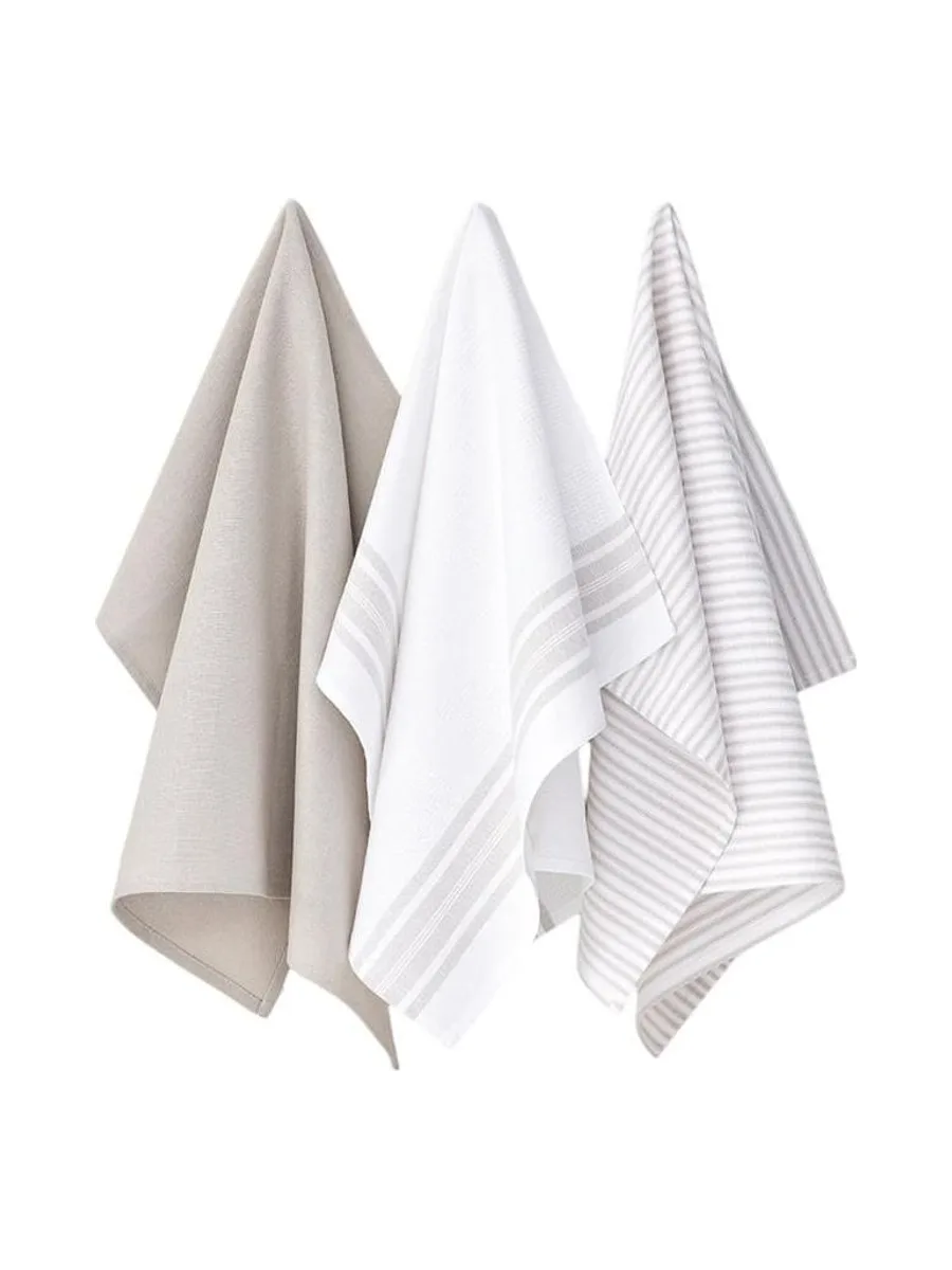 Lot De 3 Torchons Imprimé Beige Today Essential 2