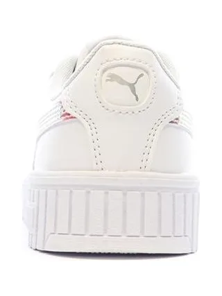 Baskets Blanches/Rose Brillant Fille Puma Carina 2.0 3