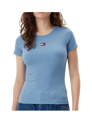 T-Shirt Bleu Moyen Femme Tommy Hilfiger Badge 1