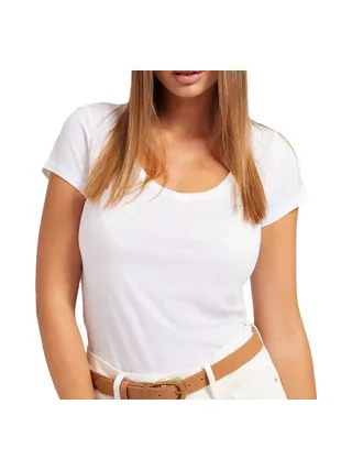 T-shirt Blanc Femme Guess Script 1