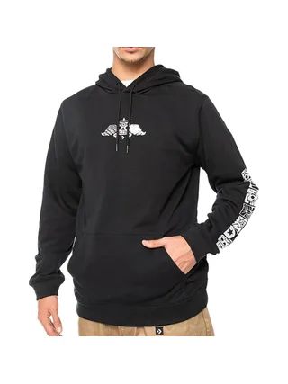 Sweat à Capuche Noir Homme Converse Dotd Graphic 1