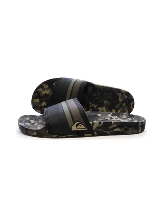 Claquettes Noires/Kaki Homme Quiksilver Rivi 1
