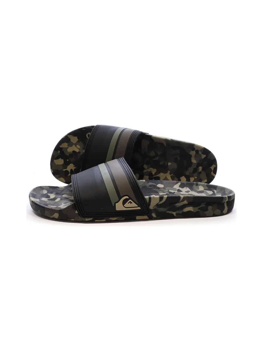 Claquettes Noires/Kaki Homme Quiksilver Rivi 2