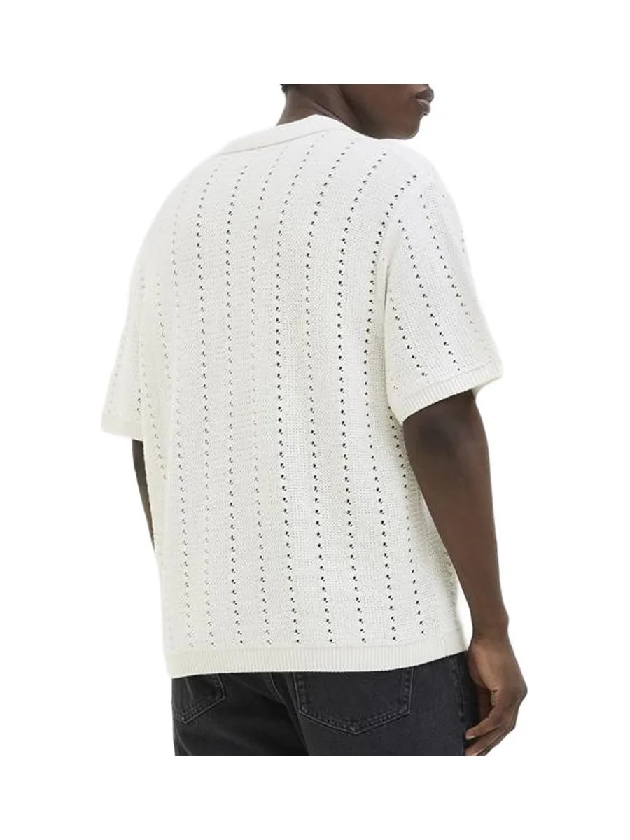 Polo Blanc Homme Jack & Jones Paros Knit 3