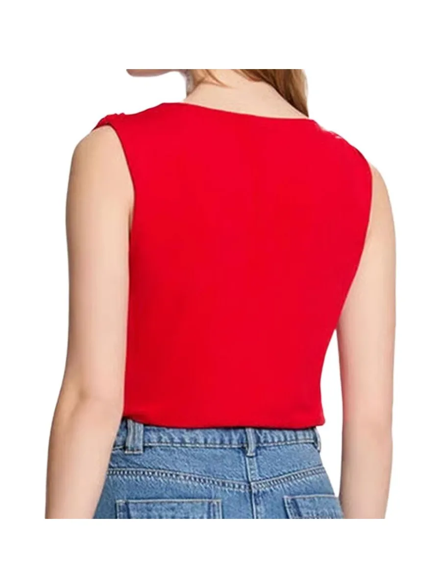 T-Shirt Rouge Femme Morgan Ornementation 3