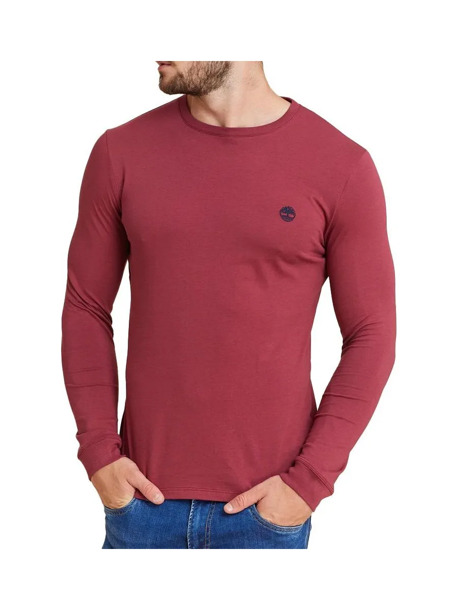 T-Shirt Manches Longues Bordeaux Homme Timberland Sleeve 2