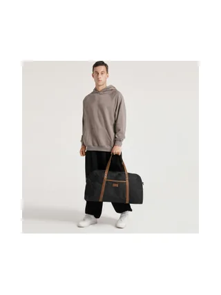 BOB - Sac de voyage en cuir véritable et toile enduite - Bleu 29