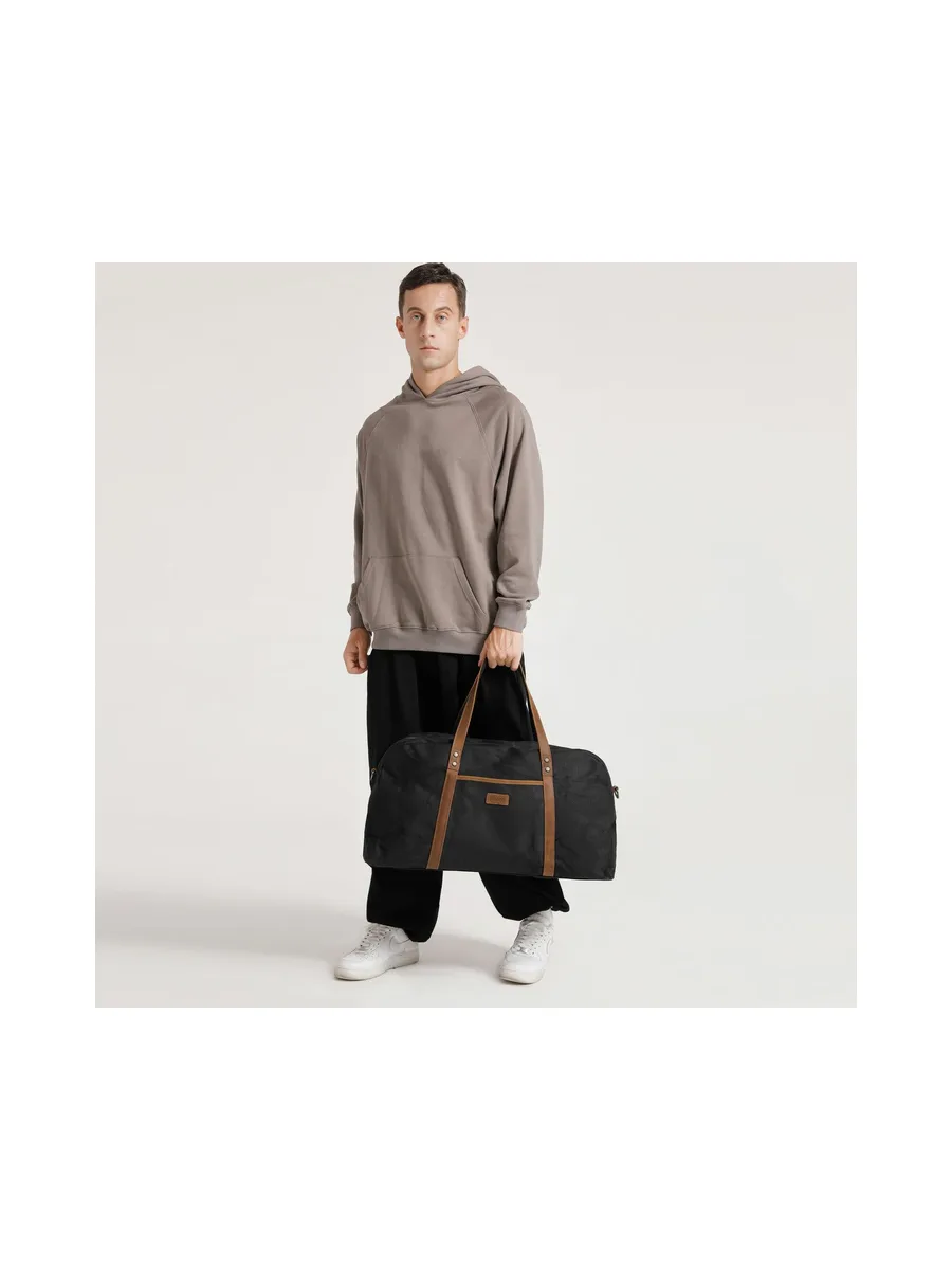 BOB - Sac de voyage en cuir véritable et toile enduite - Bleu 29