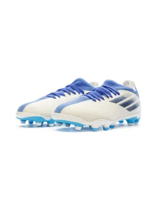 Chaussures de Football Blanche/Bleu Garçon Adidas X Speedflow.3 Mg J 6