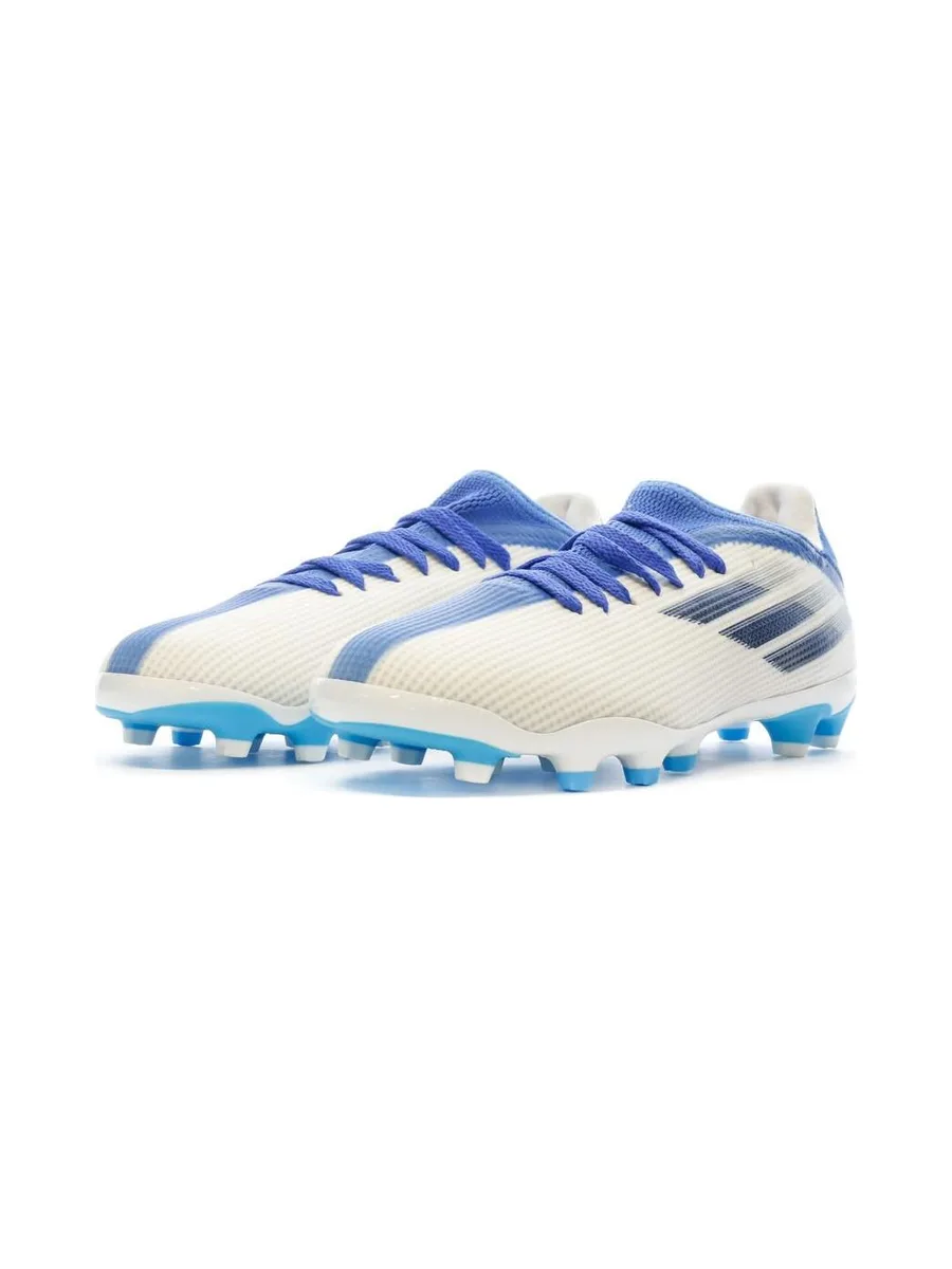 Chaussures de Football Blanche/Bleu Garçon Adidas X Speedflow.3 Mg J 6