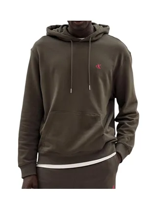 Sweat à Capuche Marron Homme Calvin Klein Jeans 350 Terry Monog 1