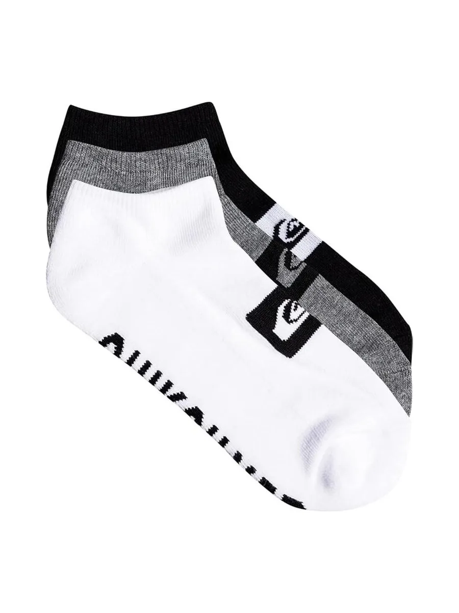 x3 Chaussettes Blanches/Noires/Grises Homme Quiksilver 3ankle 2