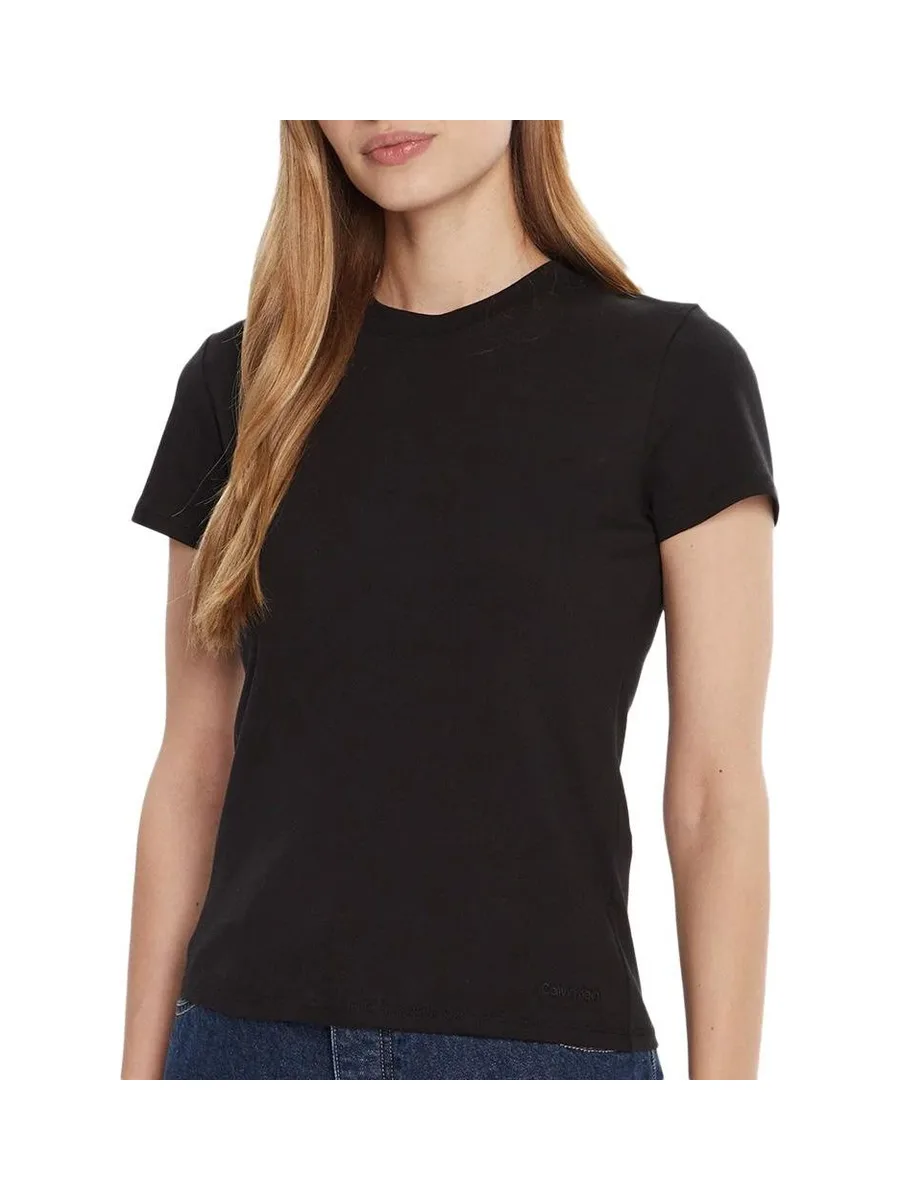 T-Shirt Noir Femme Calvin Klein Jeans Supima 2