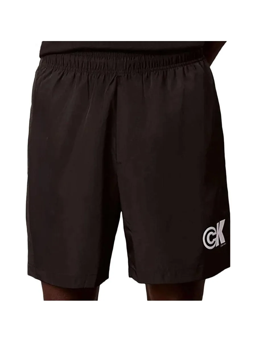 Short Noir Homme Calvin Klein Jeans Nylon Logo Drawstrin 2