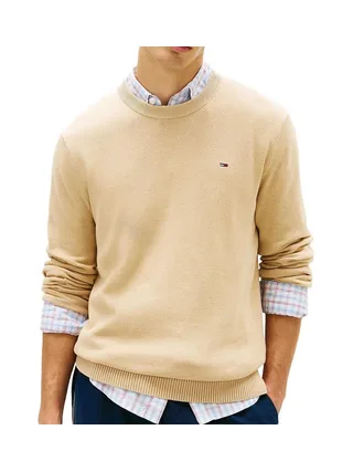 Sweat Beige Foncé Homme Tommy Hilfiger Badges 1