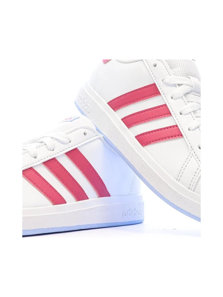 Baskets Blanches/Roses Fille Adidas Grand Court 2.00 8
