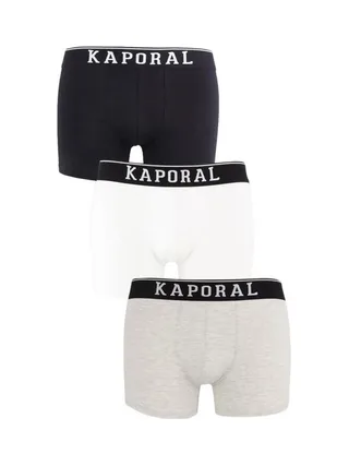 Lot x3 Boxers Noir/Blanc/Gris homme Kaporal QUADMH 1