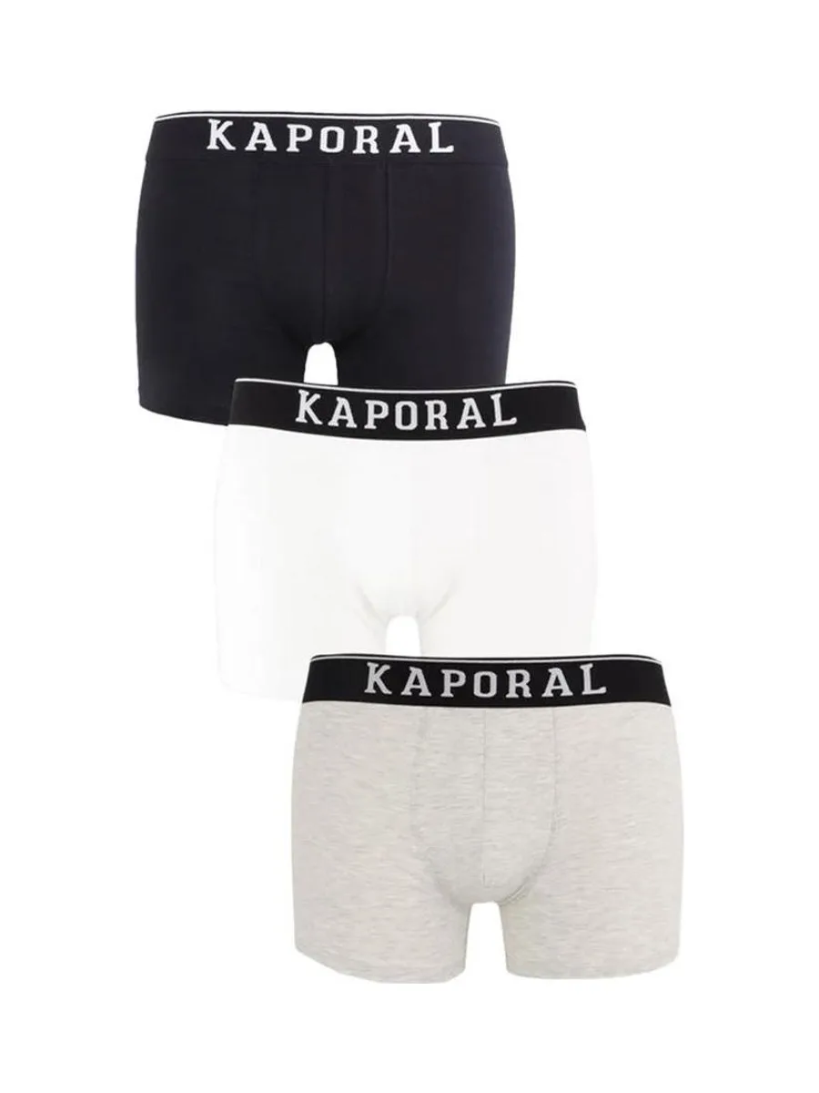 Lot x3 Boxers Noir/Blanc/Gris homme Kaporal QUADMH 2