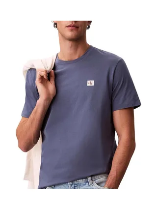 T-Shirt Bleu Chiné Homme Calvin Klein Jeans Badge L4G 1